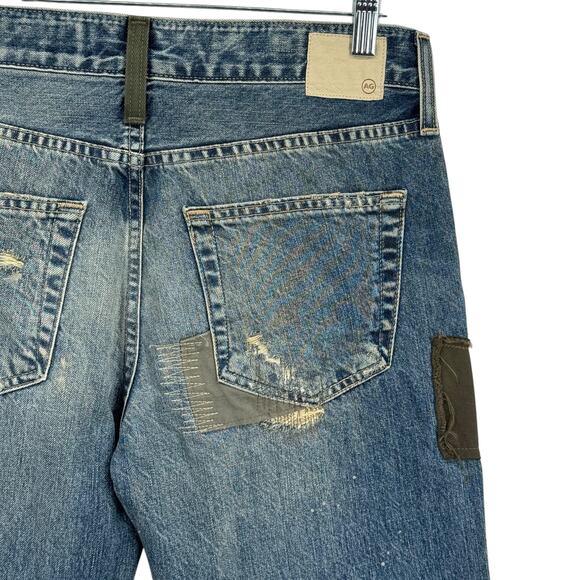 Adriano Goldschmied Patched Slouchy Jean SZ 27 Ex Boyfriend Slim Thrashed Blue - Picture 7 of 16